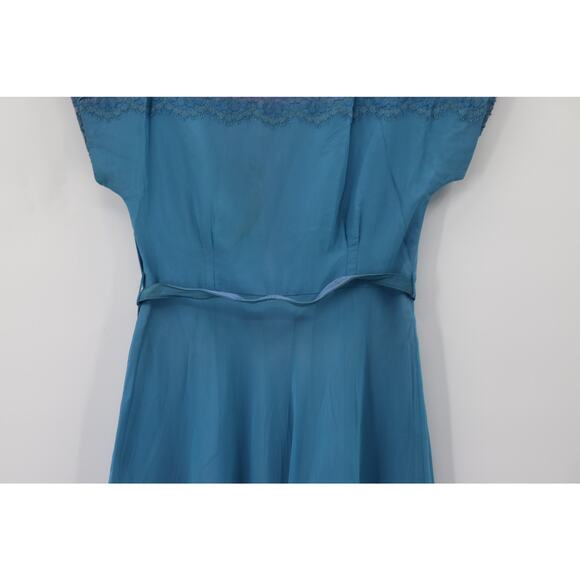 Vintage 1960s Blue Prom Dress - Picture 10 of 10